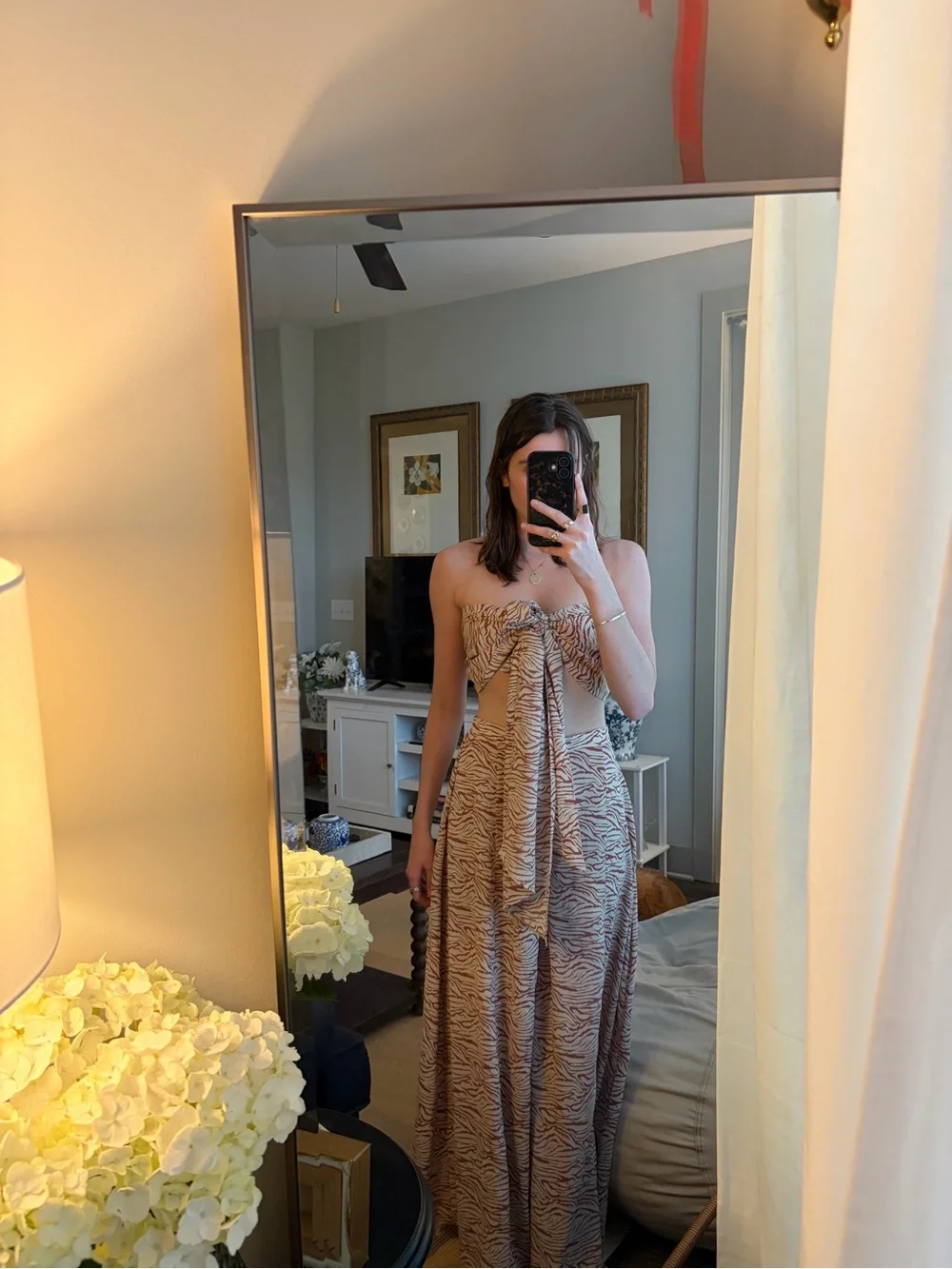 Zebra Print Matching Set with Pants and Multi-Way Top